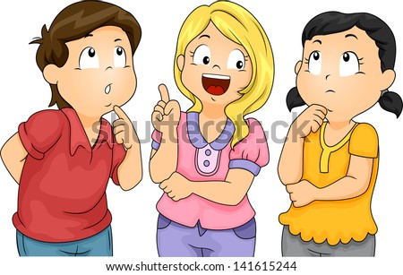 Illustration Of Male And Female Kids Thinking - 141615244 : Shutterstock