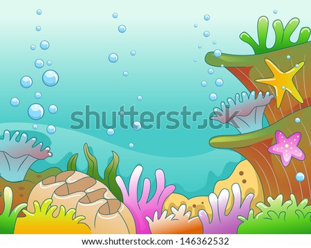 Illustration Of Underwater Scene - 146362532 : Shutterstock