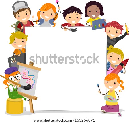 Similar – Image, Stock Photo Kid drawing on canvas at home