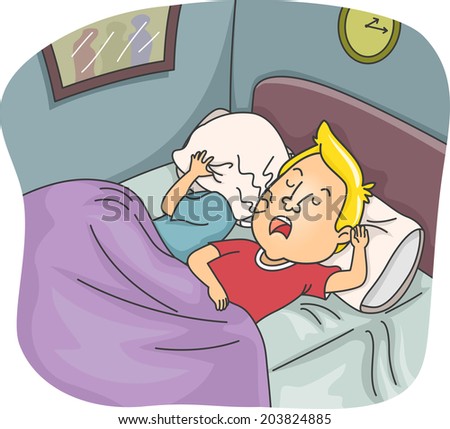 Illustration Of An Irritated Wife Covering Her Ears While Her Husband ...