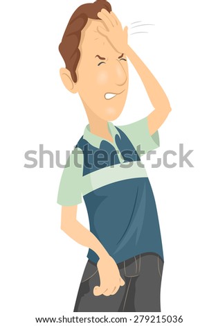 Illustration of a Man Smacking His Forehead in Frustration