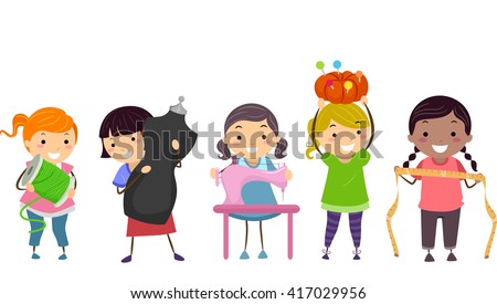 Similar – Image, Stock Photo Female tailor drawing cutout in workshop