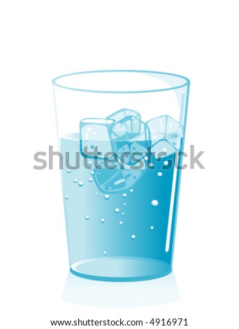 Glass Water Ice Cubes clip art Free Vector / 4Vector