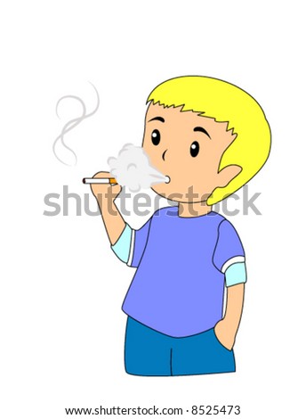 Young Boy Smoking - Vector - 8525473 : Shutterstock