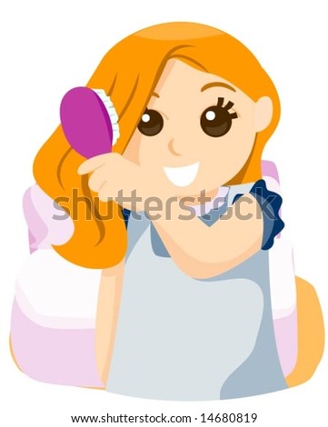 Brushing Hair - Vector - 14680819 : Shutterstock