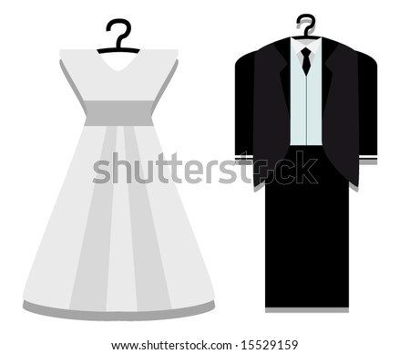 Bridal Gown And Tuxedo - Vector - 15529159 : Shutterstock