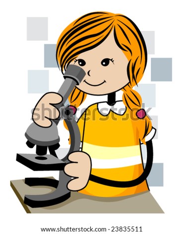 Microscope Girl - Vector - 23835511 : Shutterstock