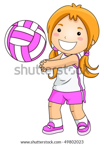 Girl Playing Volleyball - Vector - 49802023 : Shutterstock