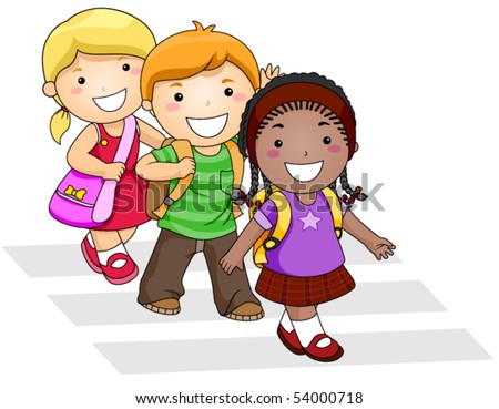 Going To School - Vector - 54000718 : Shutterstock