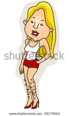 Woman With Hairy Legs - Vector - 58174063 : Shutterstock