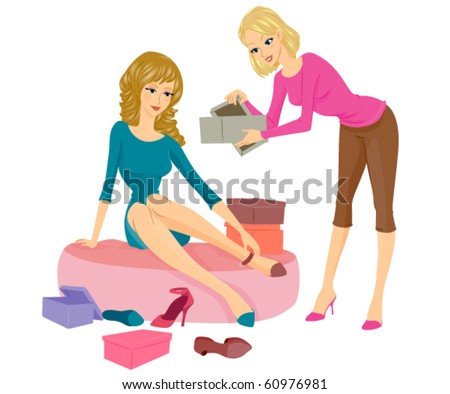 A Female Sales Clerk Assisting A Woman Sitting On A Cushy Seat While ...