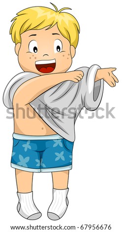 Illustration Of A Kid Dressing Himself Up - 67956676 : Shutterstock