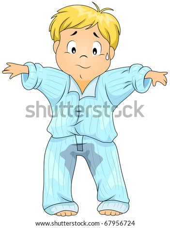 Illustration Of A Kid Who Wet His Pajamas - 67956724 : Shutterstock