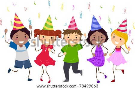 Illustration Of Kids Having A Dance Party - 78499063 : Shutterstock