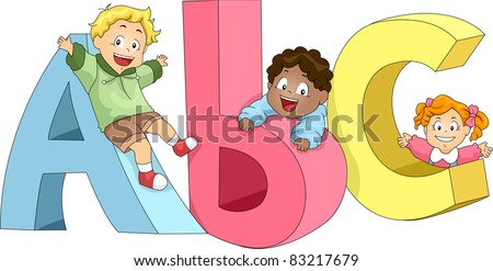 Illustration Of Kids Playing With Abc'S - 83217679 : Shutterstock