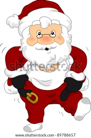 Illustration Of Santa Claus Putting On His Costume - 89788657 ...