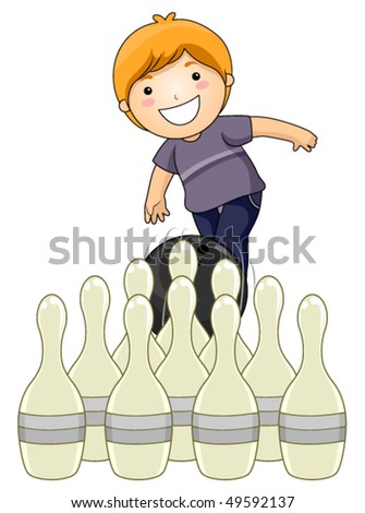 Similar – Image, Stock Photo Boy bowling Boy (child)