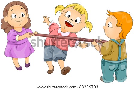 Illustration of Kids Playing the Limbo Rock