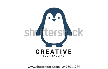 minimal penguin logo, idea logo