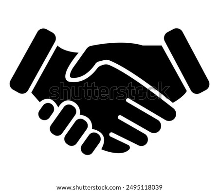 Business agreement handshake or friendly handshake line art icon for apps and websites vector illustration isolated on white background.