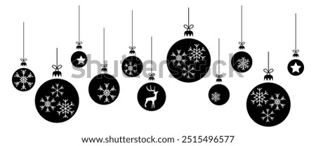 Similar – Image, Stock Photo Christmas balls in black