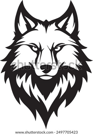 majestic wolf logo, wolf logo, wolf logo black and white 