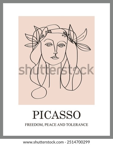 Picasso's female print War And Peace.
The art of imitating Picasso's lines. Picasso minimalist line art poster, wall art decoration.