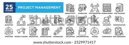 Project Management icon collection set. Containing design business, project, work, planning, manager, management, teamwork