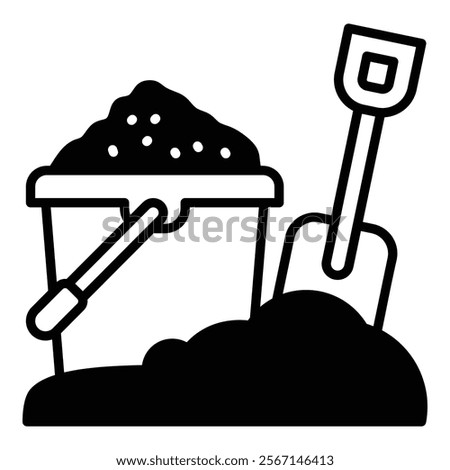 Sand Pail Icon Element For Design