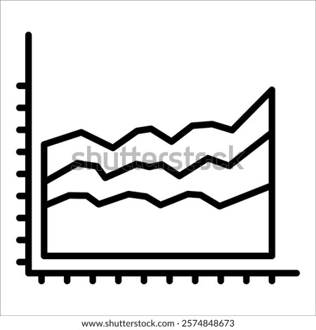 Area Chart Icon Element For Design