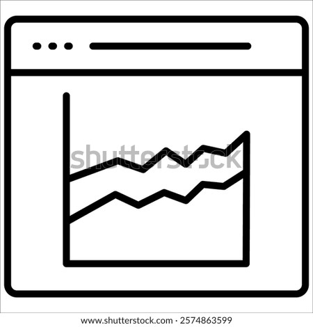 Area Chart Icon Element For Design