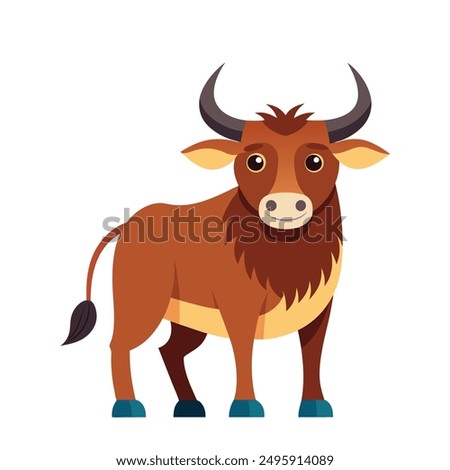  Ox Cartoon Colored Clipart Illustration Vector 