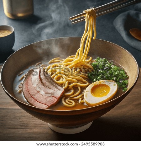 Similar – Image, Stock Photo Delicious Japanese Ramen Soup