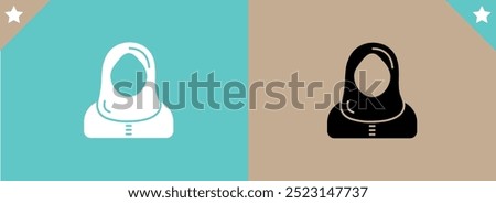 Unknown Head of Hijab Woman Logo, Avatar, Icon, Symbol. Silhouette