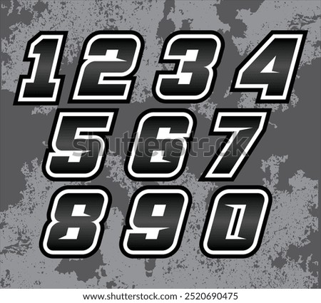 COOL RACING NUMBER CUT STYLE PACK. CAN BE CUSTOM, RACING NUMBER OFFROAD, RACING NUMBER FOR YOU DRAG, AUTOMOTIVE NUMBER RACING