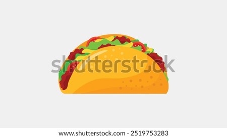 Taco vector illustration, logo, icon, cartoon