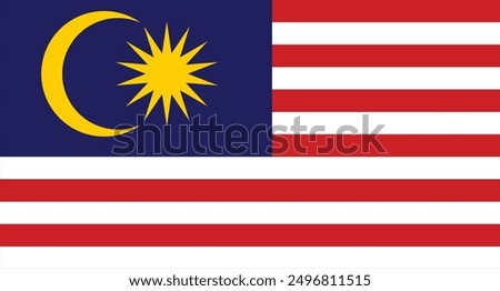 Malaysia Flag vector design and illustration , National flag of  Malaysia