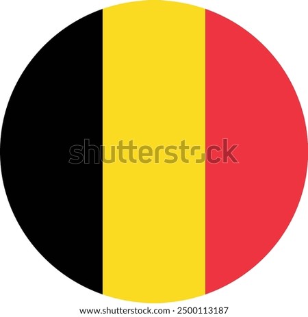 Belgium flag circular vector design  and illustration , National flag of Belgium with circular design 