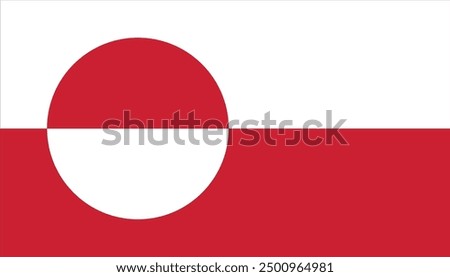 Greenland Flag icon vector design and illustration , National flag of Green land country ,