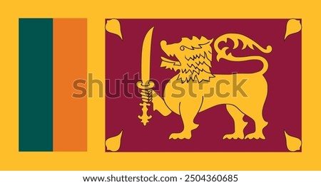 Sri Lanka flag vector design and illustration , National flag of Sri Lanka , Digital flag