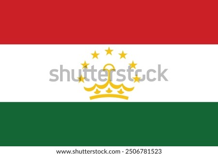 Tajikistan Flag vector design and illustration , National flag of Tajikistan