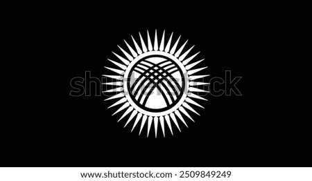 National Black and white of Kyrgyzstan vector flag design and illustration 