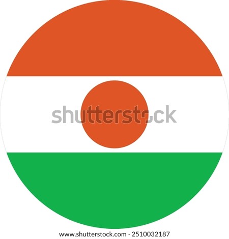 National circular flag of Niger country vector and illustration design