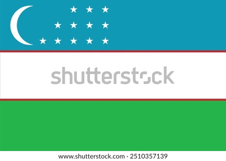 Uzbekistan flag vector design and illustration , National Flag of Uzbekistan 