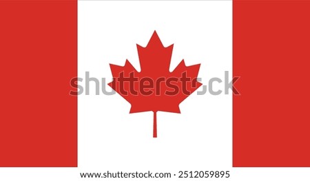 Canada flag vector design and illustration , National flag of Canadian 