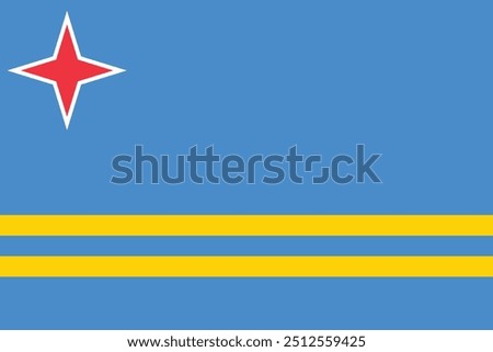 Aruba flag vector design and illustration , National flag of Aruba 