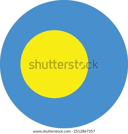 Palau circular flag vector design and illustration , National flag of Palau country