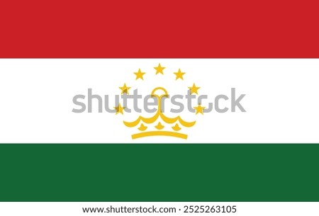 The Flag of Tajikistan  country , National Flag of Tajikistan , Flag icon , vector design and digital illustration , 