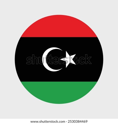 national circular flag of Libya country , vector design and illustration , National flag Libya