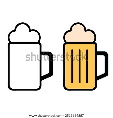 Simple and contemporary idea graphic for beer icon vector design templates, beer glass icon vector illustration